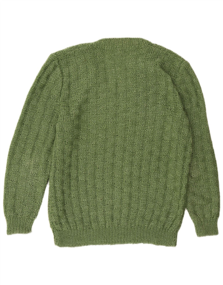 Suéter masculino vintage com decote em V 2XL verde