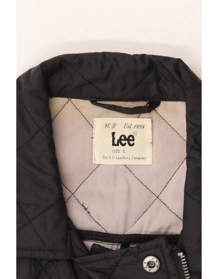 LEE Womens Quilted Jacket UK 14 Large Black Polyamide Vintage Lee and Second-Hand Lee from Messina Hembry 