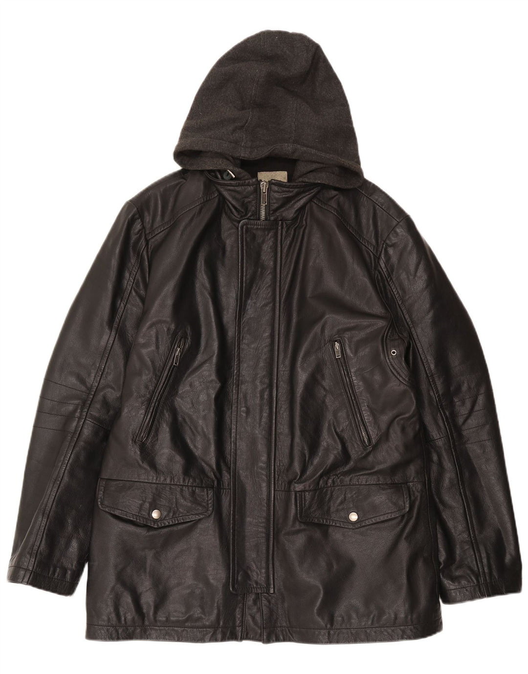 Jaqueta masculina de couro com capuz CONBIPEL IT 52 XL couro preto