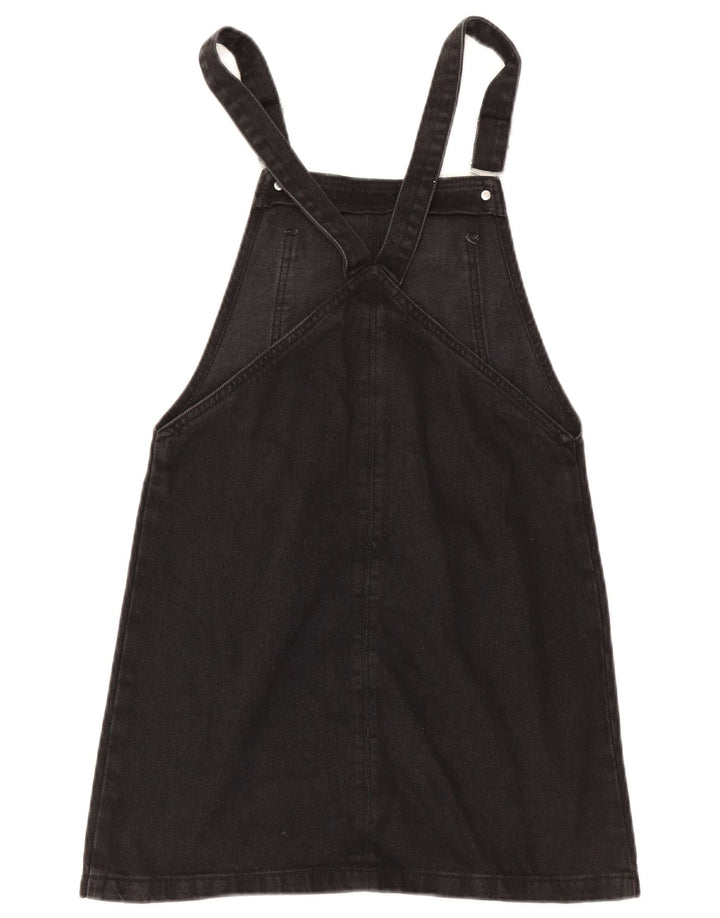 Vestido jeans feminino Topshop UK 8 pequeno poliéster preto