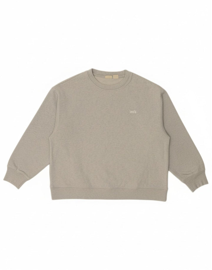 LEVI'S moletom feminino jumper UK 18 XL algodão cinza