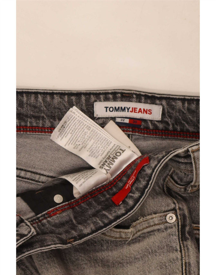 Tommy Hilfiger Masculino Slim Jeans W32 L30 Cinza Algodão