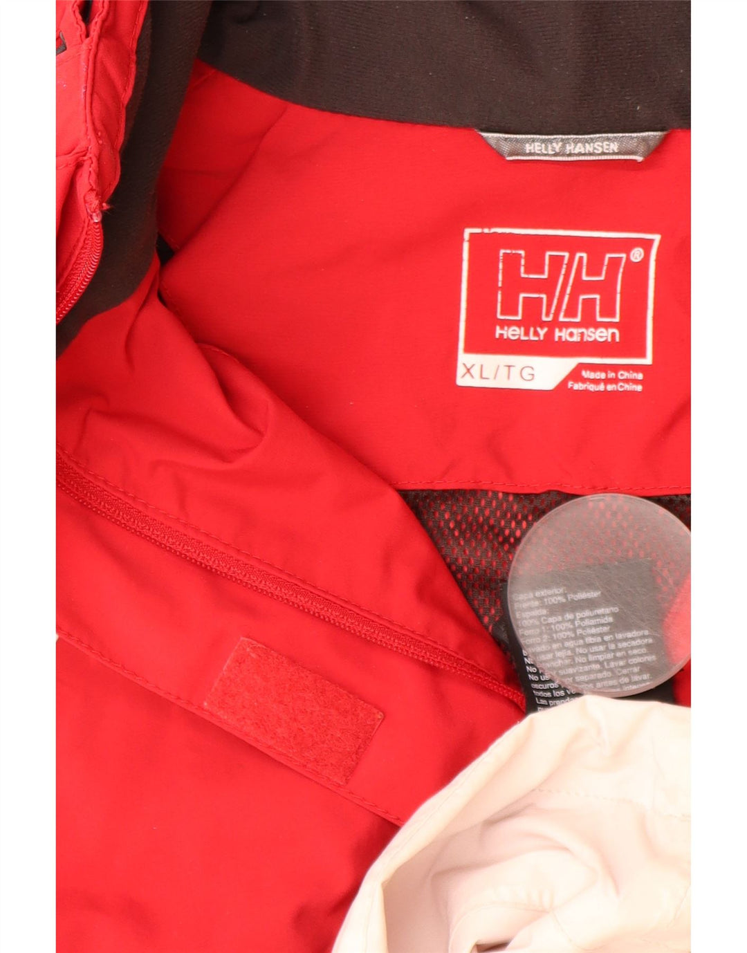 Jaqueta de chuva feminina HELLY HANSEN com capuz Reino Unido 18 XL vermelho colorblock poliéster