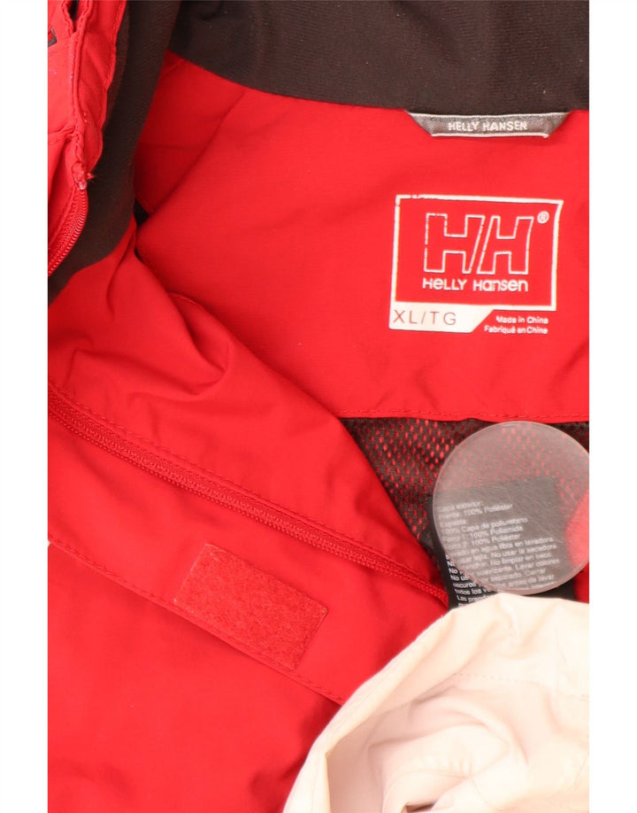 Jaqueta de chuva feminina HELLY HANSEN com capuz Reino Unido 18 XL vermelho colorblock poliéster