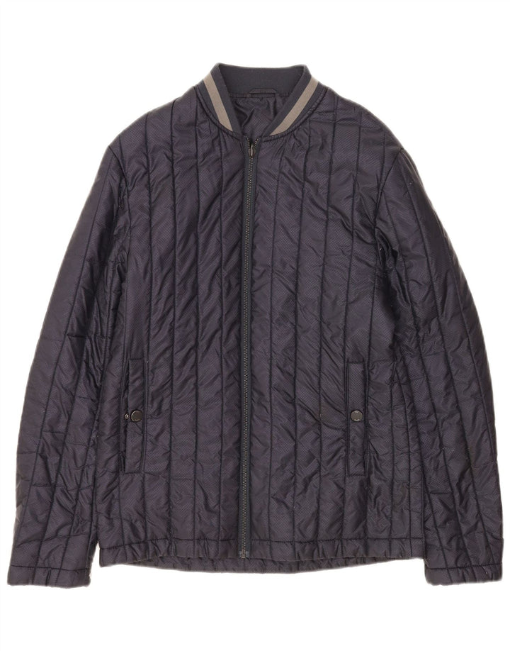 Jaqueta acolchoada superdimensionada feminina Ted Baker tamanho 2 pequena azul marinho