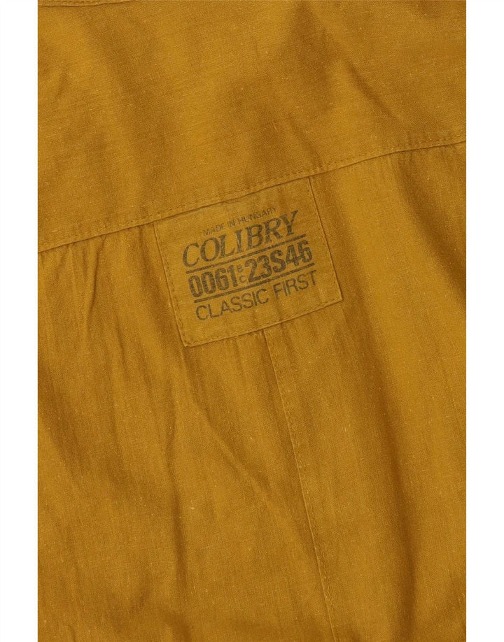 Camisa masculina vintage de manga curta XL amarela