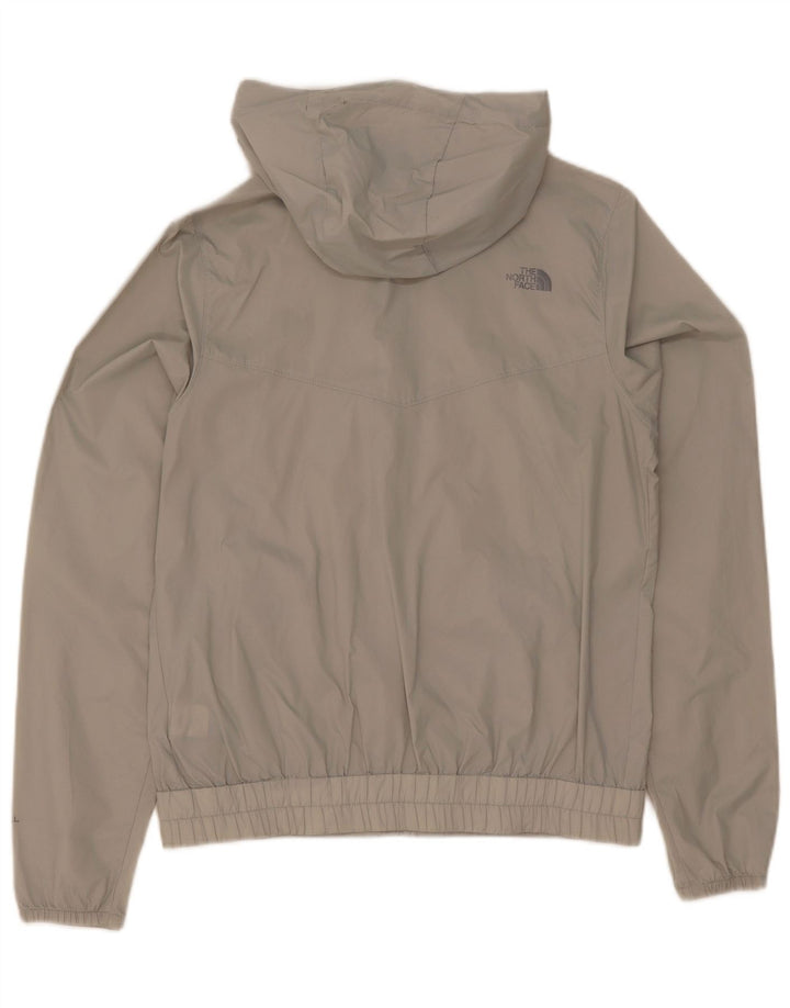 Jaqueta de chuva feminina com capuz grande The North Face Reino Unido 10 pequena cinza nylon