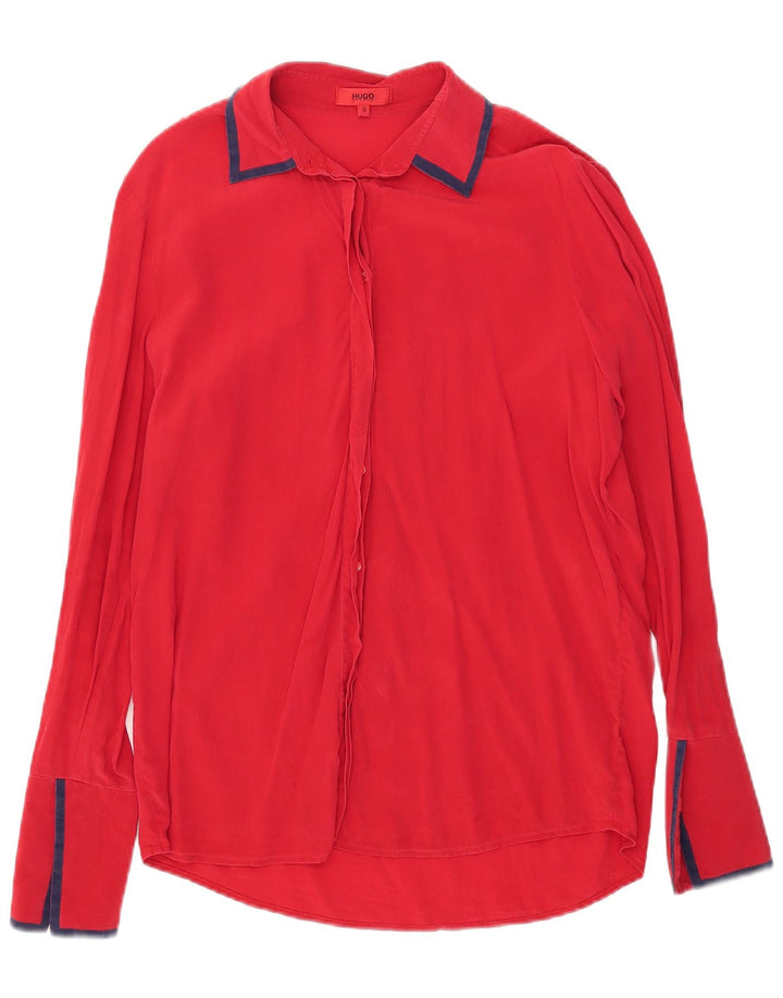 Camisa feminina Hugo Boss EU 38 seda vermelha média