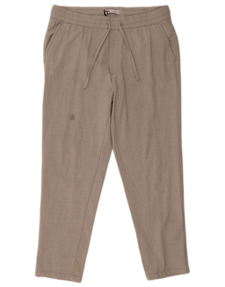 Calça de treino masculina ZARA XL cinza poliéster