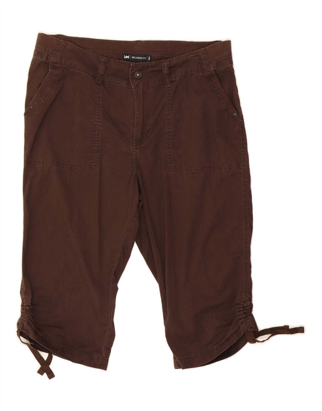 LEE Womens Relaxed Fit Capri Trousers US 10 Large W32 L16 Brown Cotton Vintage Lee and Second-Hand Lee from Messina Hembry 