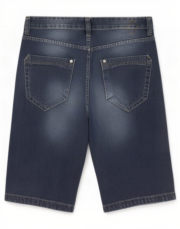 Zara Shorts jeans masculino UE 42 grande W32 azul marinho