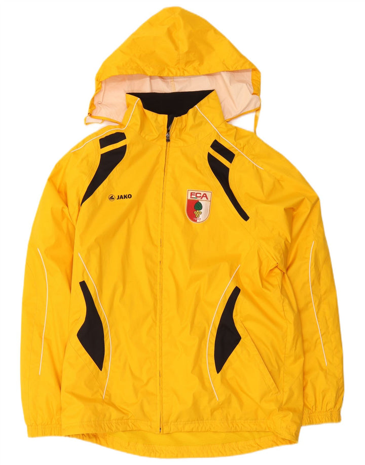 Jako Mens Graphic Hooded Rain Jacket UK 38 Medium Yellow Colourblock