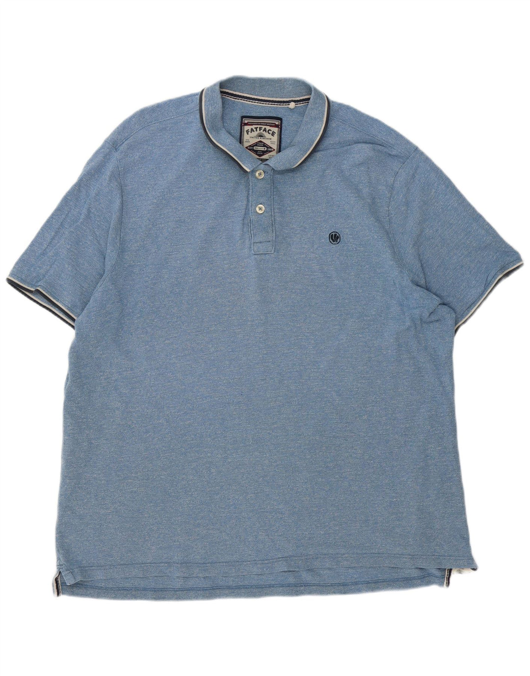 Camisa polo masculina Fat Face 3XL algodão listrado azul