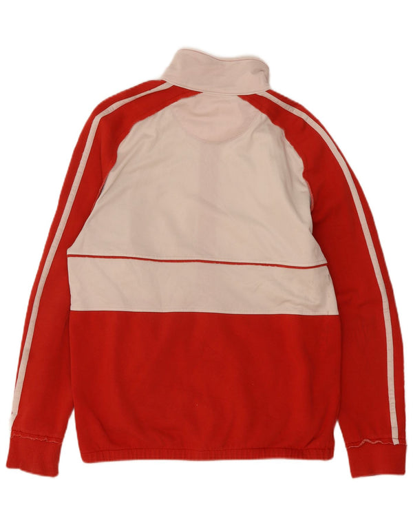 Casaco de treino feminino French Connection UK 16 grande bloco colorido vermelho