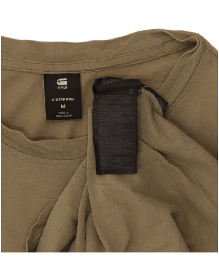 Camiseta masculina G-Star Top médio algodão cáqui