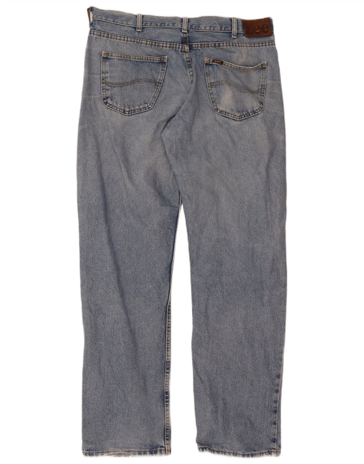 Lee Mens Straight Jeans W36 L34 Azul Algodão