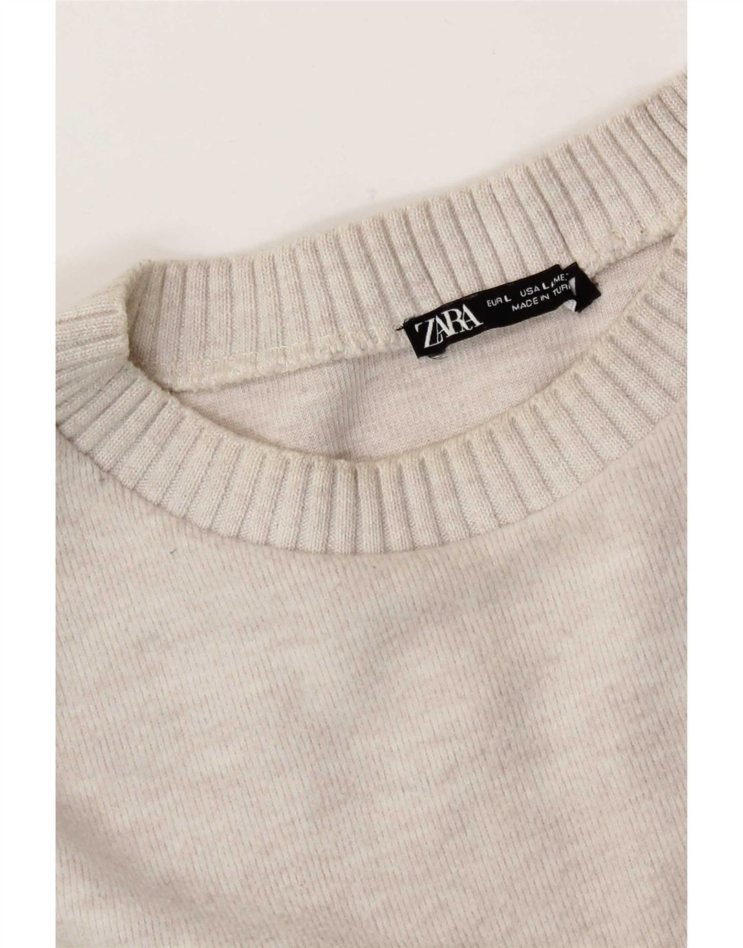 Zara Womens Oversized Top Manga Longa Reino Unido 16 Grande Off White