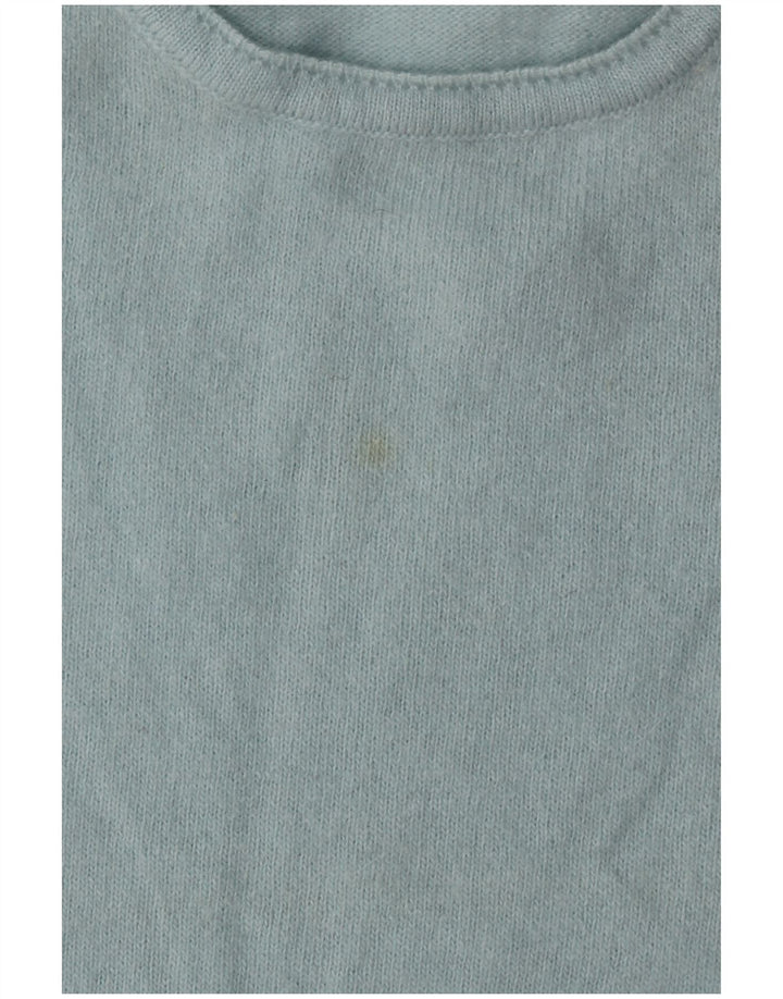 Suéter feminino com gola redonda BENETTON Reino Unido 14 médio turquesa