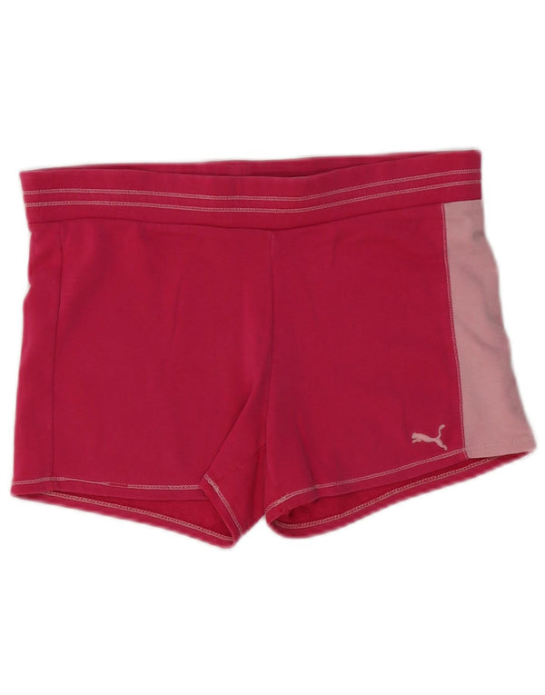 Shorts esportivos femininos Puma 11-12 anos rosa colorblock