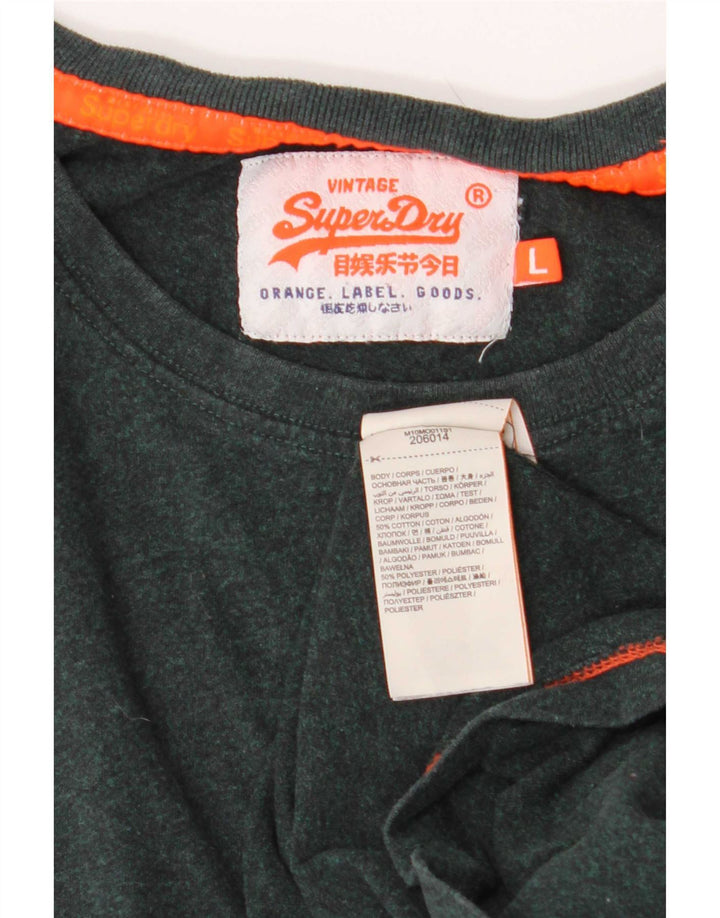 Camiseta masculina Superdry Top grande algodão verde