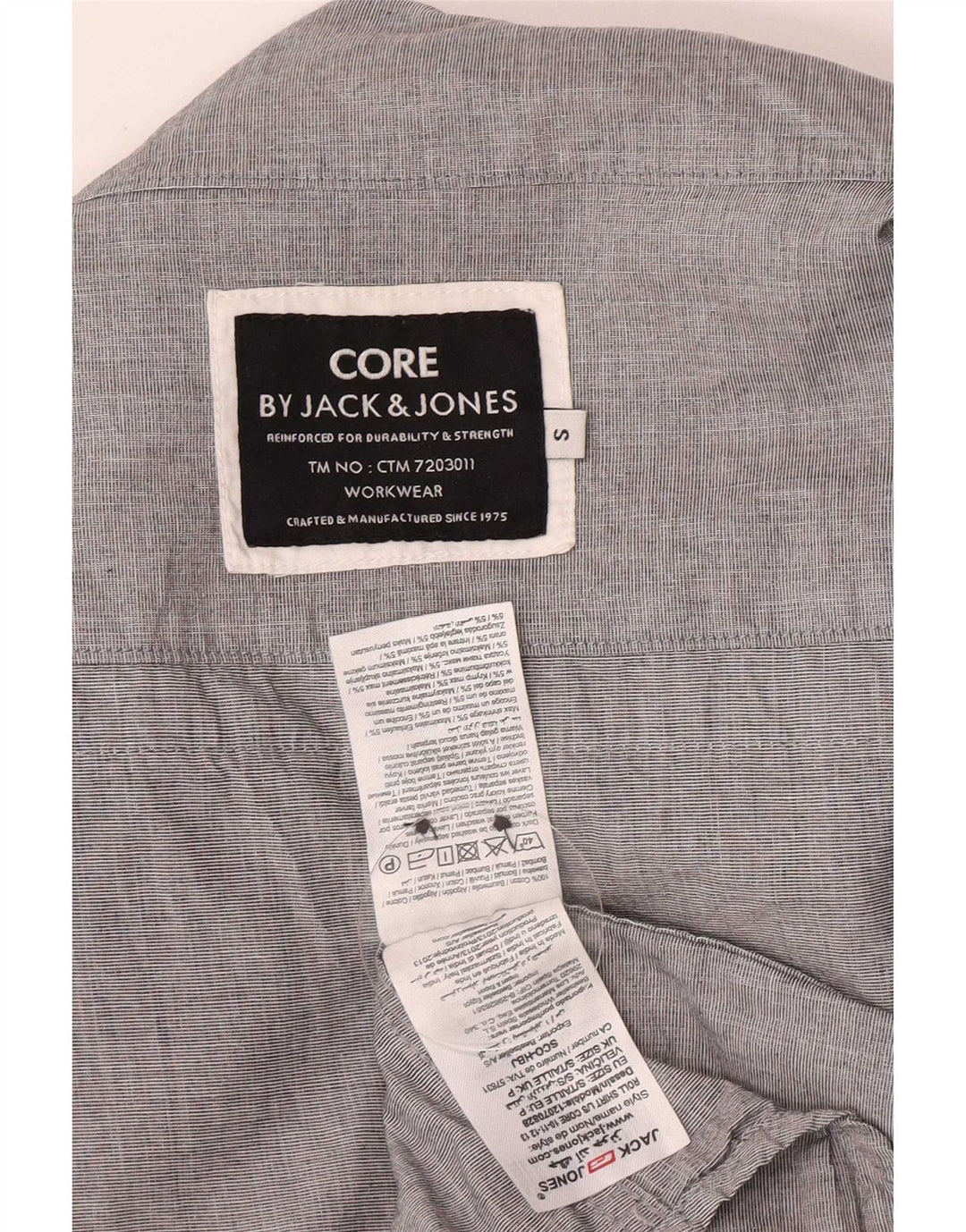 Camisa masculina Jack & Jones com gola redonda e algodão cinza pequeno
