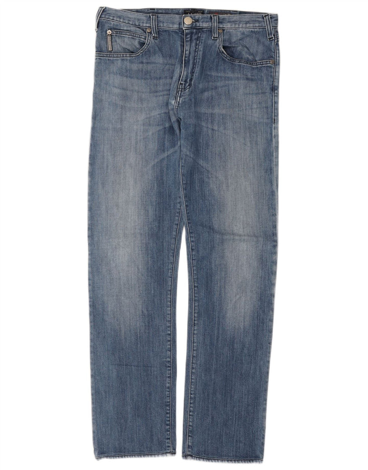 Armani Jeans Masculino Regular Straight Jeans W33 L31 Azul Algodão