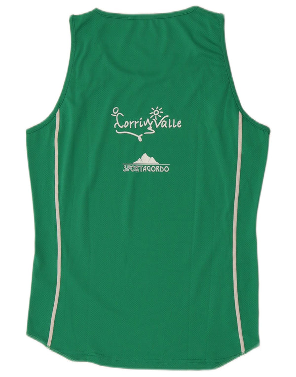 Asics Mens Graphic Vest Top pequeno verde colorblock