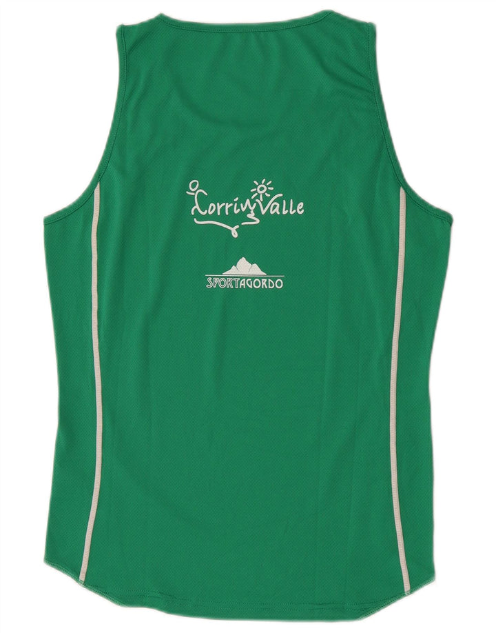 Asics Mens Graphic Vest Top pequeno verde colorblock