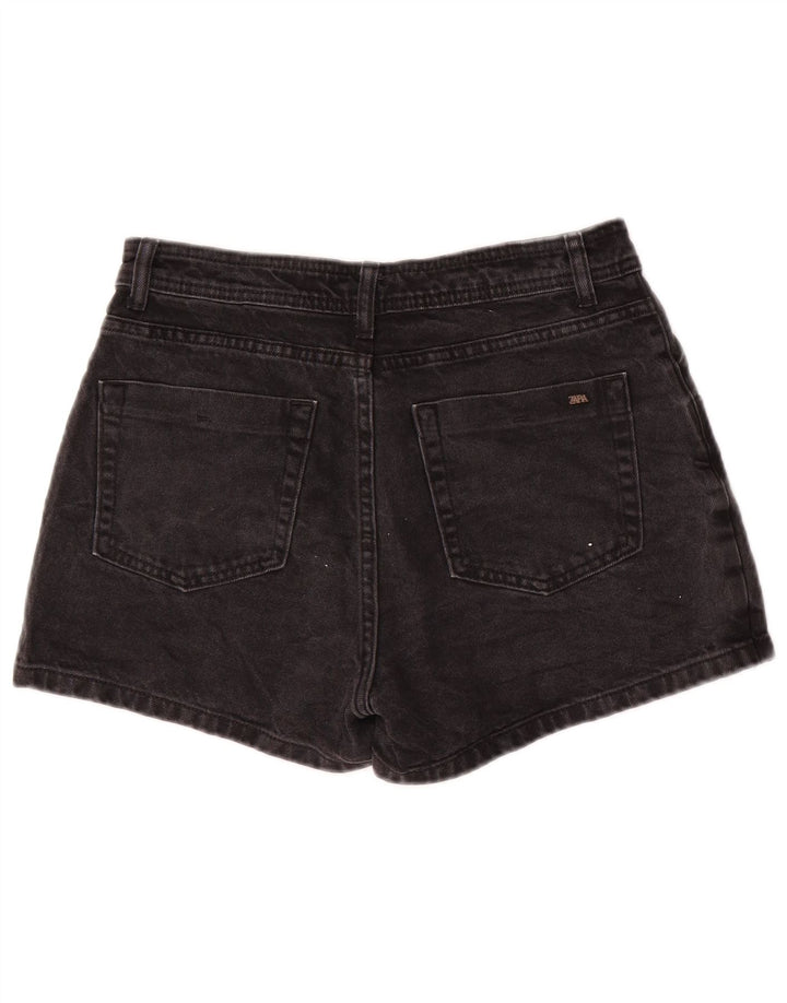 Zara Shorts jeans feminino médio W28 algodão preto