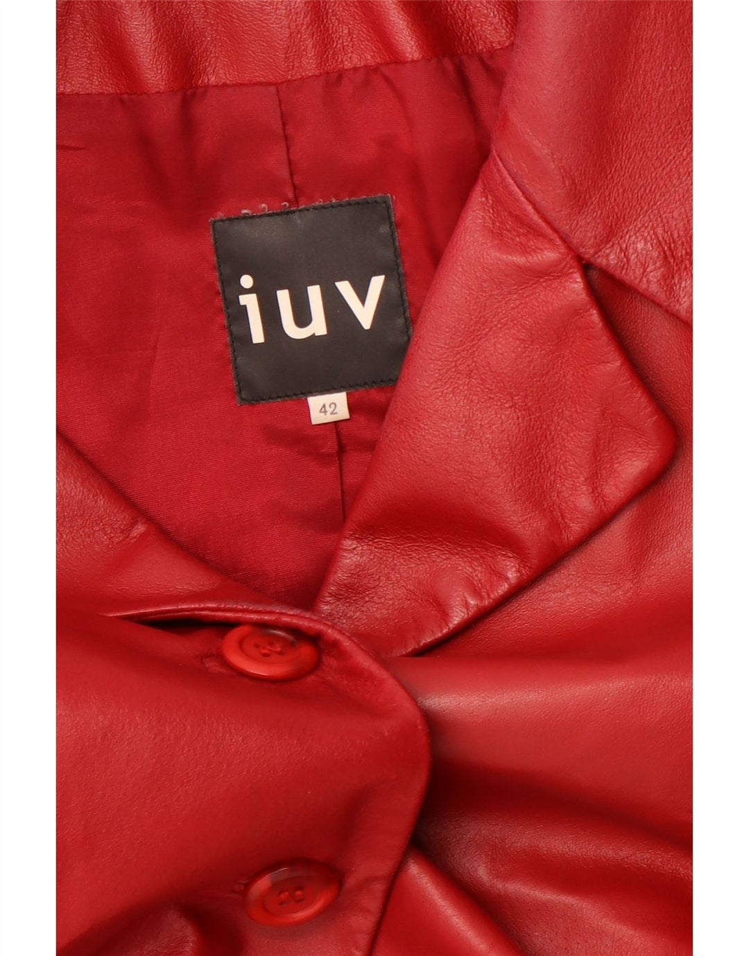 Jaqueta de couro feminina VINTAGE IT 42 couro vermelho médio