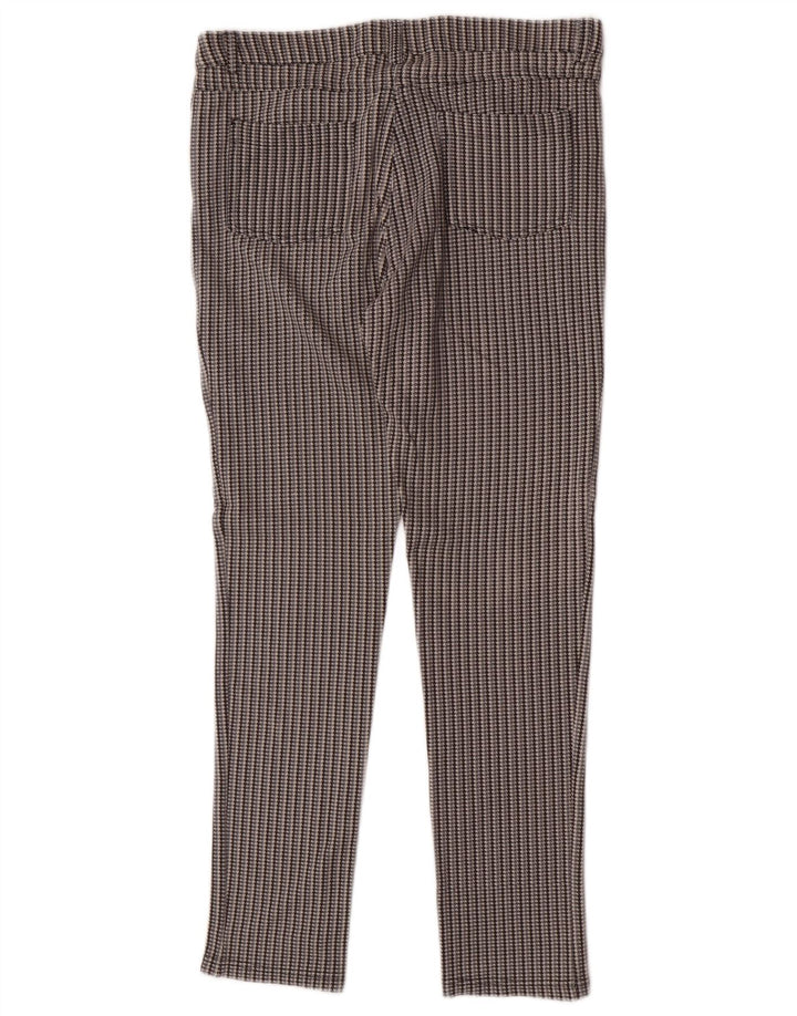 Ellesse Calça feminina casual justa média W30 L28 cinza houndstooth viscose