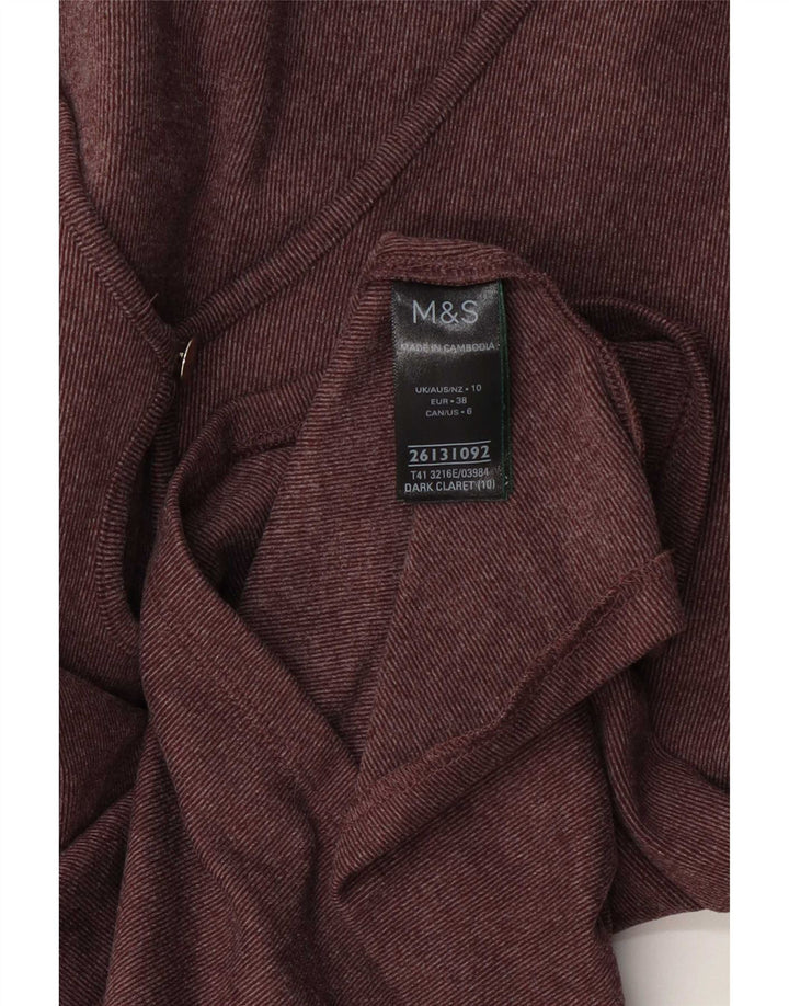 Top feminino Marks & Spencer de manga comprida UK 10 pequeno roxo poliéster