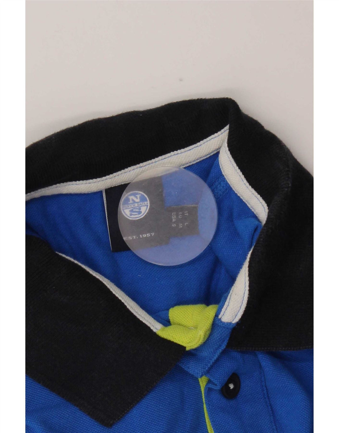 Camisa polo masculina North Sails pequena azul colorblock