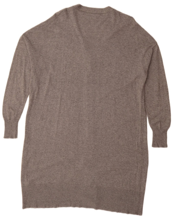 Suéter cardigã feminino Zara Longline oversized Reino Unido 14 cinza médio manchado