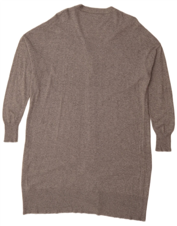 Suéter cardigã feminino Zara Longline oversized Reino Unido 14 cinza médio manchado