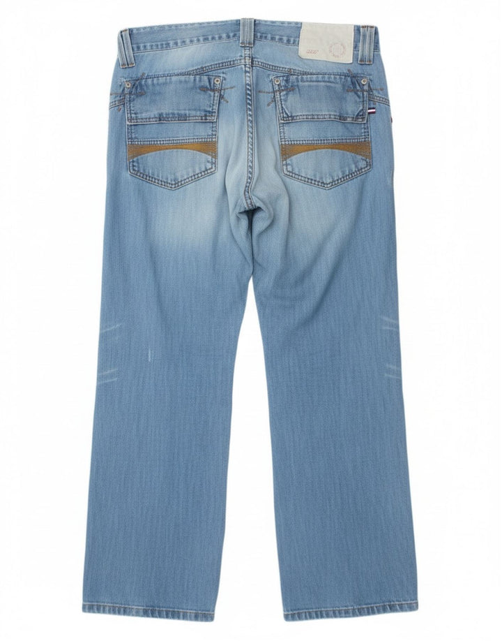 Jeans retos femininos Tommy Hilfiger desgastados W32 L30 algodão azul
