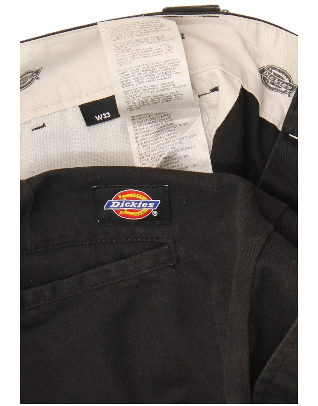 Shorts Chino Masculino Slim Fit Dickies W33 Grande Poliéster Preto