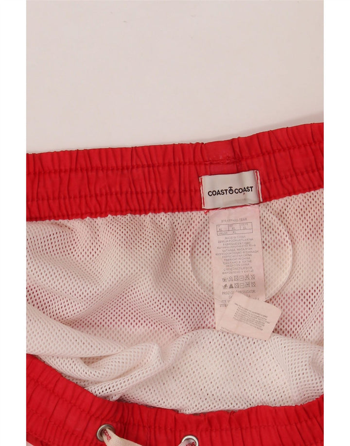 COAST Shorts de natação feminino UK 18 XL poliéster listrado vermelho