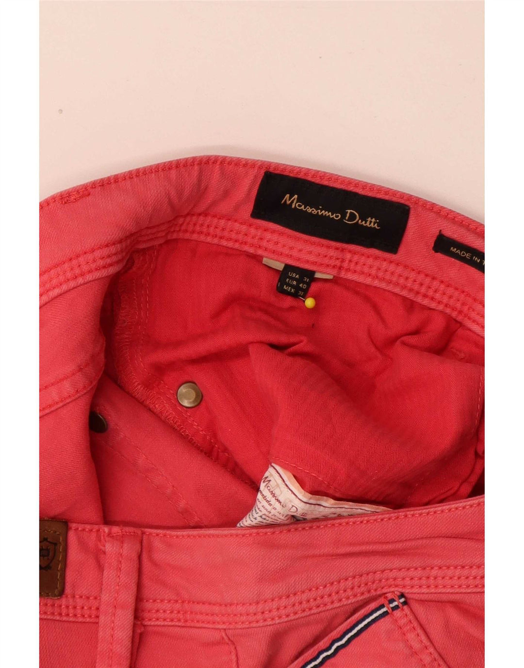 Jeans Slim Masculino Massimo Dutti EU 40 Médio W31 L30 Rosa