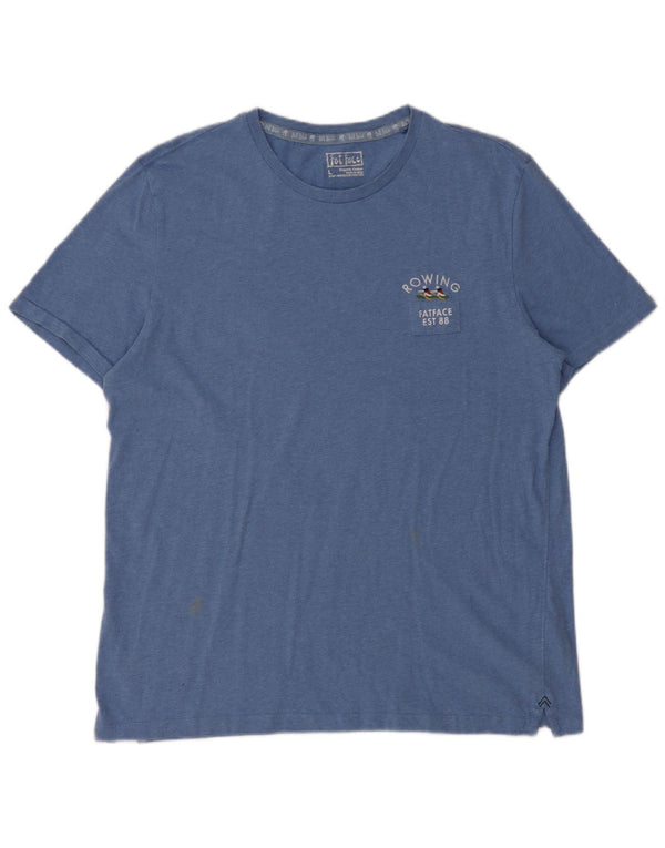 Camiseta gráfica masculina Fat Face Top grande algodão azul