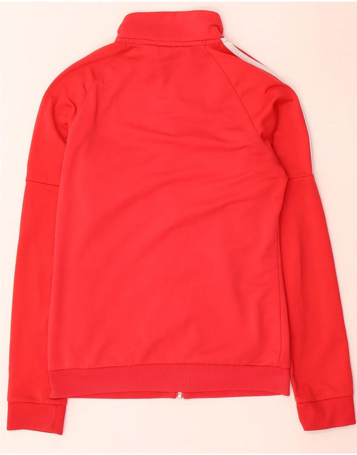 Adidas Womens Tracksuit Top Jacket UK 8/10 Pequeno Poliéster Vermelho