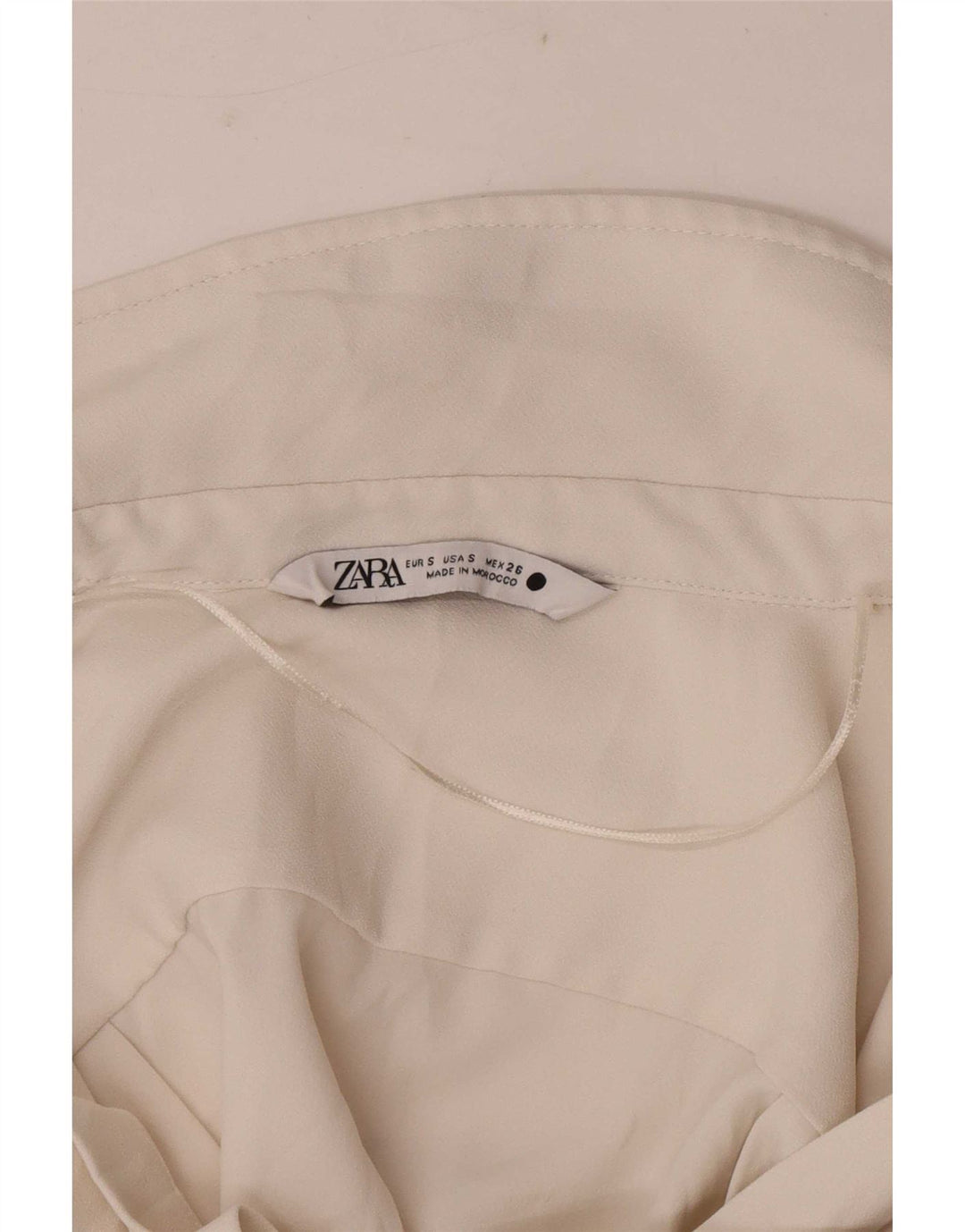 Zara blusa feminina cropped manga comprida top UK 10 pequeno off white