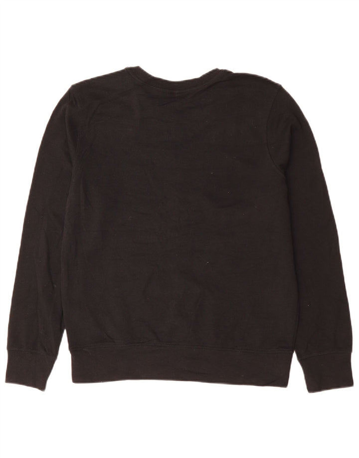 CALVIN KLEIN moletom feminino jumper UK 14 médio algodão preto