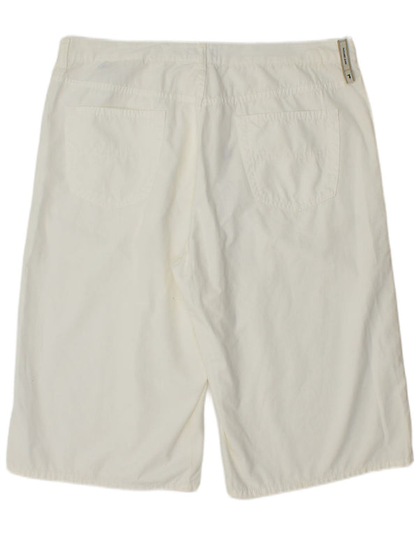 TRUSSARDI Masculino Casual Shorts IT 56 3XL W36 Algodão Branco
