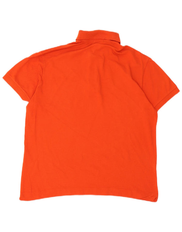 Camisa polo masculina LACOSTE tamanho 5 grande algodão laranja