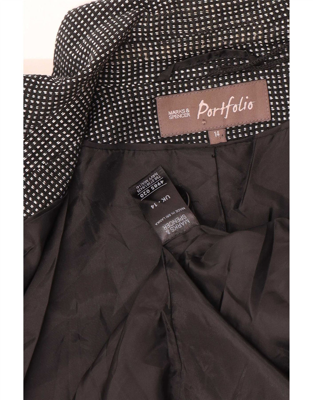 Jaqueta blazer feminina Marks & Spencer com 4 botões Reino Unido 14 médio azul marinho
