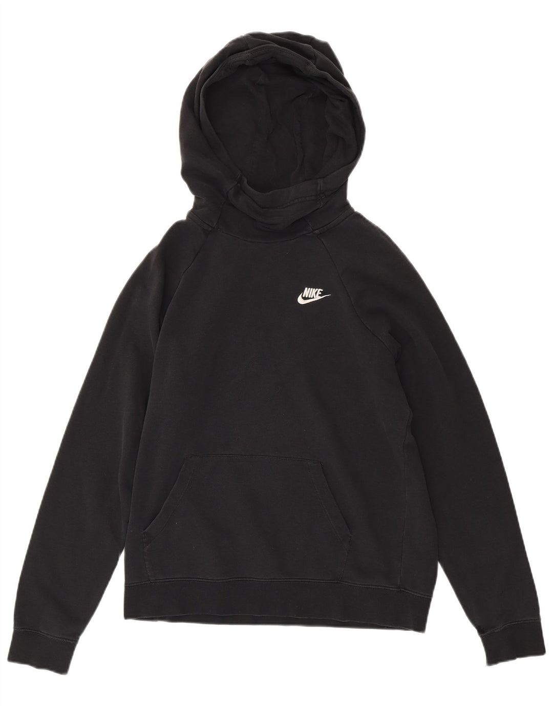 NIKE Womens Hoodie Jumper UK 14 Médio Algodão Preto