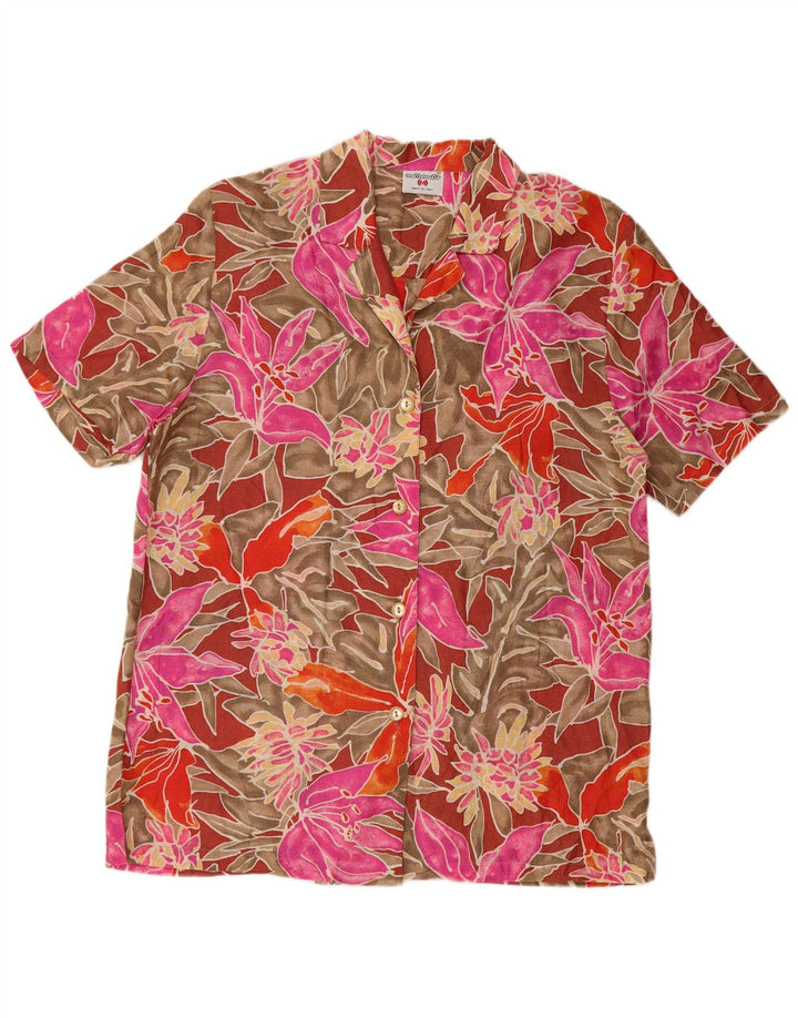 Camisa feminina de manga curta MAZZONETTO IT 46 grande floral multicolorida