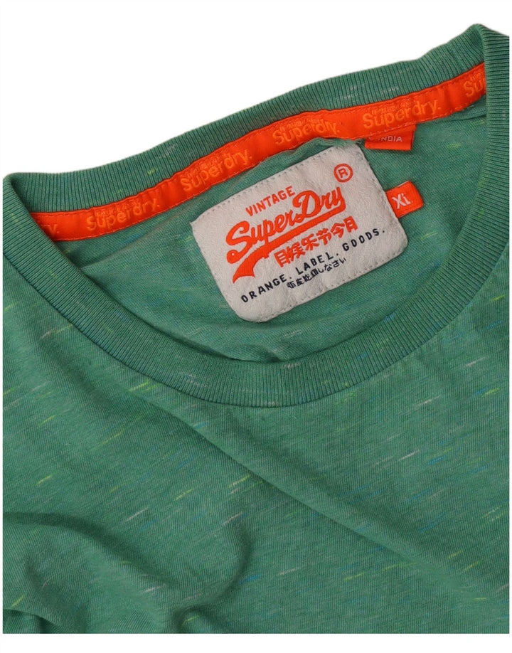 Camiseta masculina Superdry Top XL verde manchado