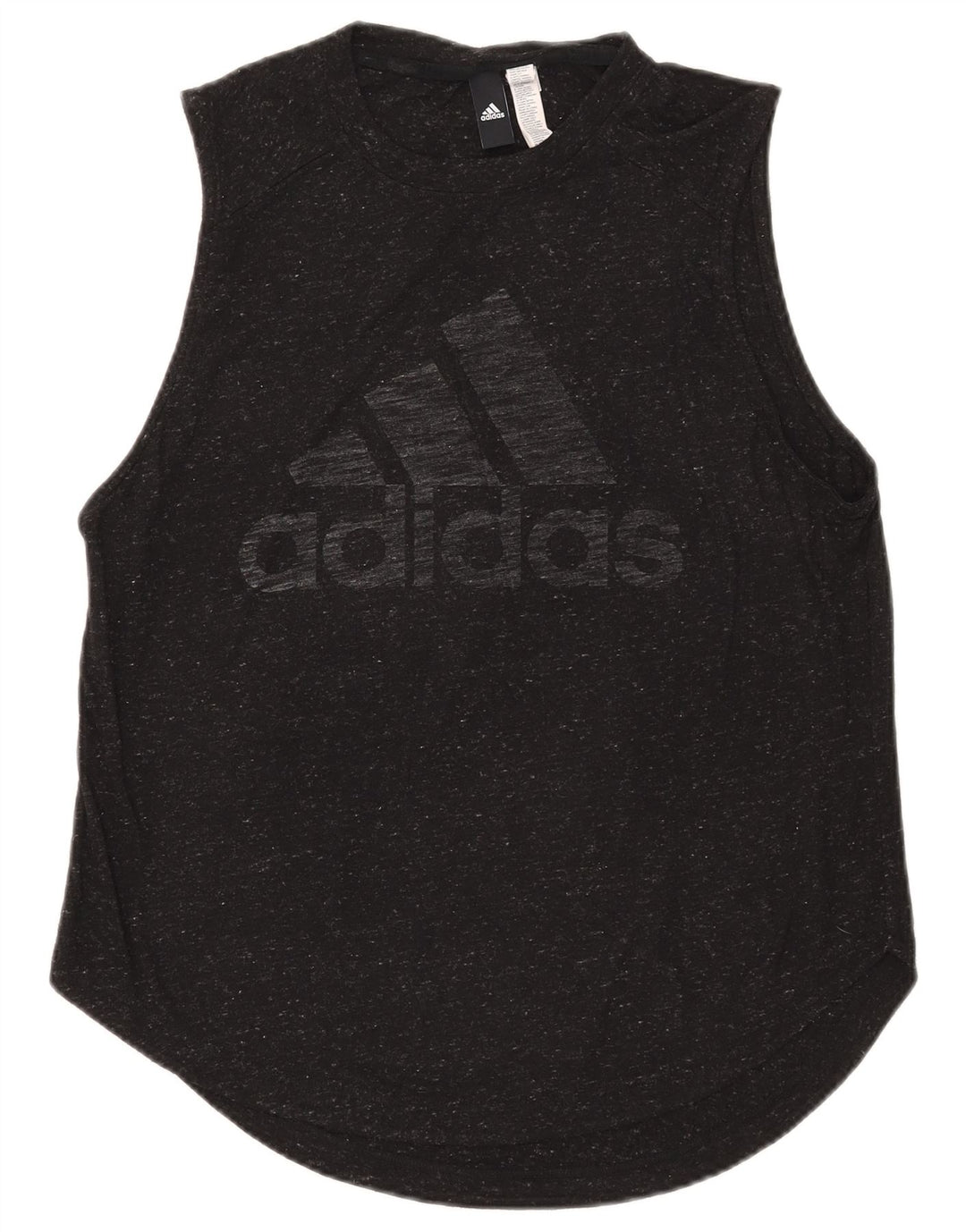 Adidas Womens Graphic Vest Top UK 12/14 Médio Preto Flecked